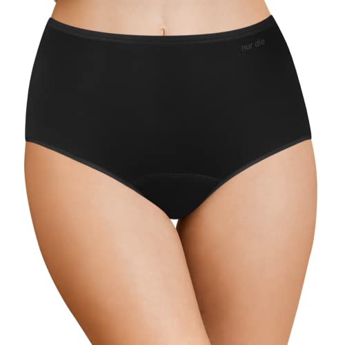 Nur Die Bye Bye Uups-Moment figi w talii, chłonne, dyskretne, higieniczne pranie nadające się do prania i wielokrotnego użytku, z bawełny, czarny, 36-38