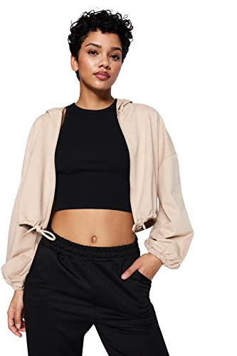 Trendyol Damska bluza THMAW23SW0005/Bej beżowa, M, BEŻOWY