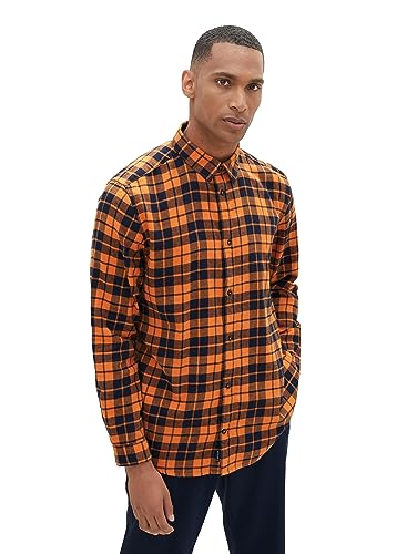 TOM TAILOR koszula męska, 33846 – pomarańczowy (Navy Check), 3XL