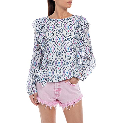 Replay Bluzka damska W2356, 010 wielokolorowa, XL, 010 Multicolor, XL