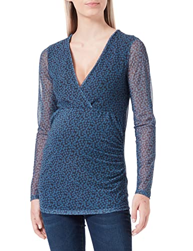 Noppies Maternity Top Olean Nursing Long Sleeve All Over Print T-Shirt, Coronet Blue-P993, XL