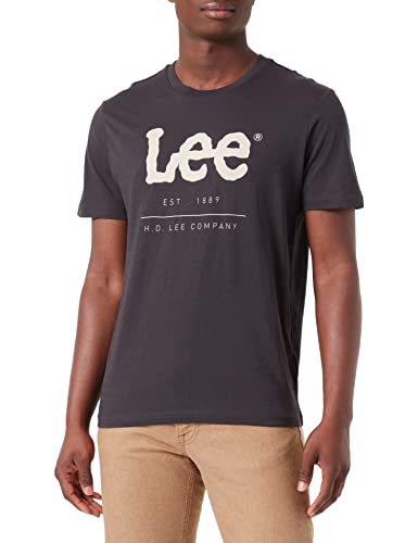 Lee Męski t-shirt z logo, Washed Black, rozmiar S, Washed Black, S
