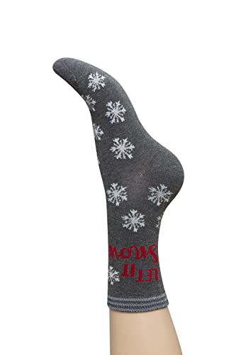 CHARNOS Damskie skarpety Let it Snow Grey Mix jeden rozmiar, regularne, Regularne, Rozmiar uniwersalny