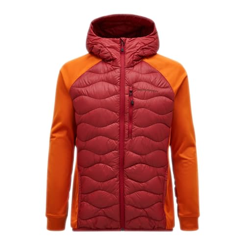 Peak Performance Męska bluza z kapturem Helium Hybrid Hoodie kurtka, Sundried Tomato-Gold Flame, XL