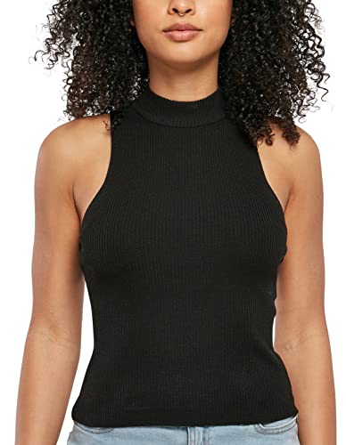 Urban Classics Women's Ladies Short Rib Knit Turtleneck Top T-Shirt, czarny, XXL, czarny, XXL