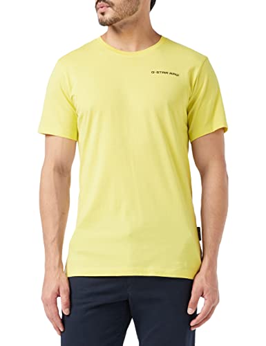 G-STAR RAW Męski T-shirt z logo Base R T, Żółty (Lemonade 336-504), S