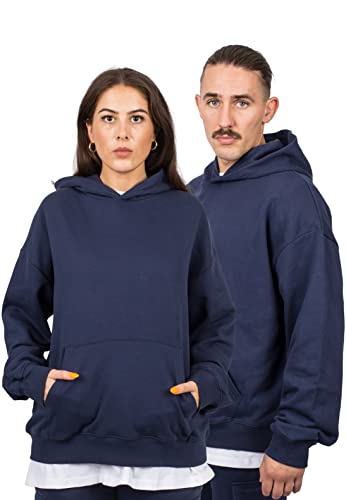 Blackskies Bluza z kapturem oversize, ciężka bluza z kapturem, streetwear, luksusowa bluza męska i damska, granatowy, M