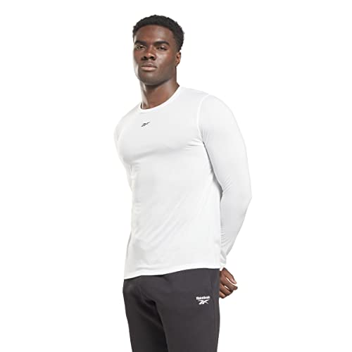 Reebok Męska koszulka z długim rękawem, czarna, L, Czarny, L