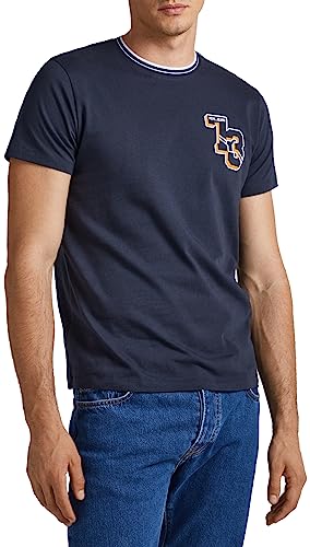 Pepe Jeans Męska koszula z długim rękawem Willy Slim Fit, Niebieski (Dulwich), XL