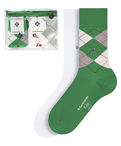 Burlington Mężczyźni Skarpety Travel Pouch M SO Trwała Organiczna Bawełna z wzorem 2 Pak, Wielokolorowy (Sortiment 0010), 40-46