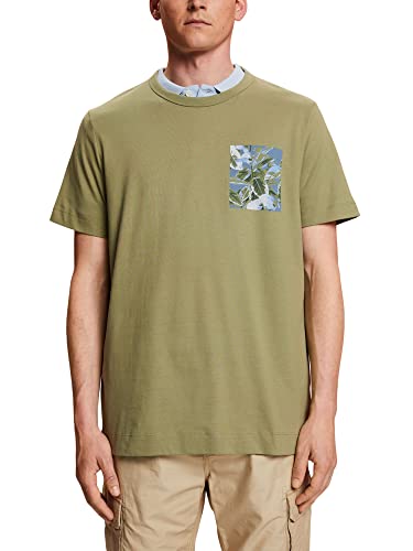 ESPRIT Collection Męski T-shirt 063EO2K302, 345/LIGHT Khaki, XXL, 345/Light Khaki., XXL
