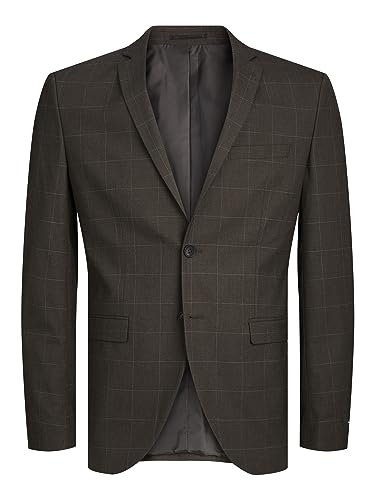 Bestseller A/S Męska marynarka Jprsolaris Check Blazer Sn, Czekoladowy tort/Checks:super slim fit, 52