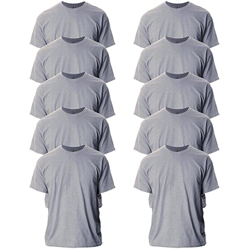 GILDAN T-Shirt Męski, Nowy Nowy Sportowy Szary 10 Szt., xl