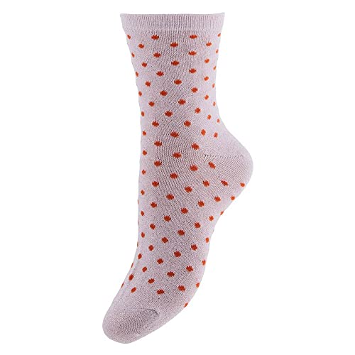 PIECES Damskie skarpetki PCSEBBY Glitter Long 1-pak wzór NOOS błyszczące skarpety, Crystal Rose/Szczegóły: SMALL DOTS IN Tangerine Tango, 39-41