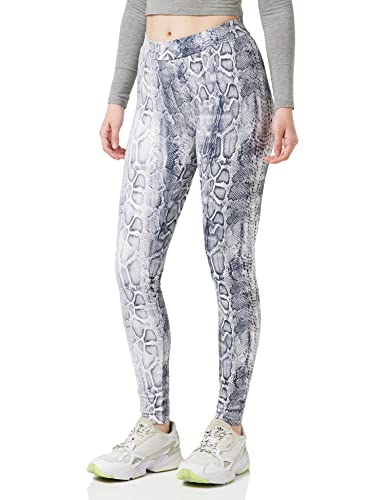 Urban Classics Damskie legginsy do jogi z nadrukiem zwierzęcym, długie spodnie streetwearowe i sportowe ze wzorem sierści zwierzęcej, Snake, L