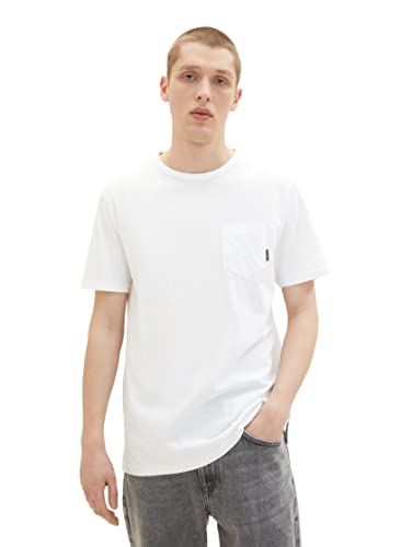 TOM TAILOR Denim Koszulka męska 1038462, 20000-biała, XS, 20000 – biały, XS