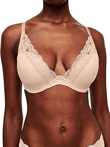 Passionata Damski biustonosz Brooklyn Tief Ausgeschnittener T-shirt-bh, wydma, 75F