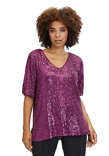 Vera Mont Damska bluzka z cekinami, fioletowy, 42
