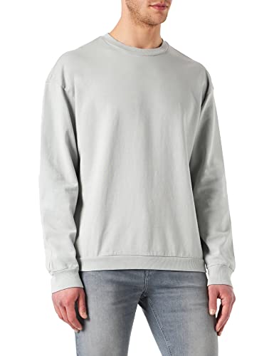 Urban Classics Męska bluza Pigment Dyed Crew Neck Basic sweter dla mężczyzn dostępny w 4 kolorach, rozmiary S - 5XL, Lightassphalt, XL