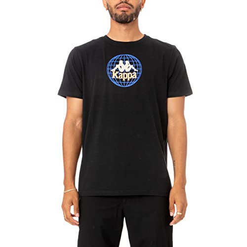 Kappa Męski t-shirt Authentic Ajoban, czarny/pomarańczowy, XL, czarny/pomarańcozwy, XL