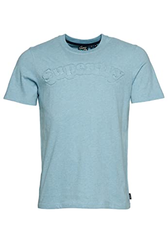 Superdry Koszulka męska z nadrukiem, Kamienny Blue Marl, XL