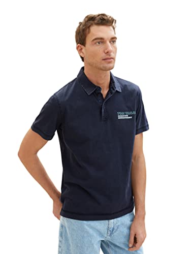 TOM TAILOR Męska koszulka polo, 1036414, 10668-Sky Captain Blue, M, 10668 - Sky Captain Blue, M