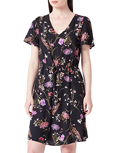 VERO MODA Sukienka damska VMEASY SS Short Dress R1 WVN GA, Czarny/Aop: mille, S
