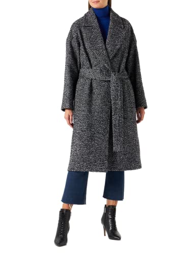 Pinko Damski Cibella 1 płaszcz król szlafrok, ZI2_czarny/szary, S