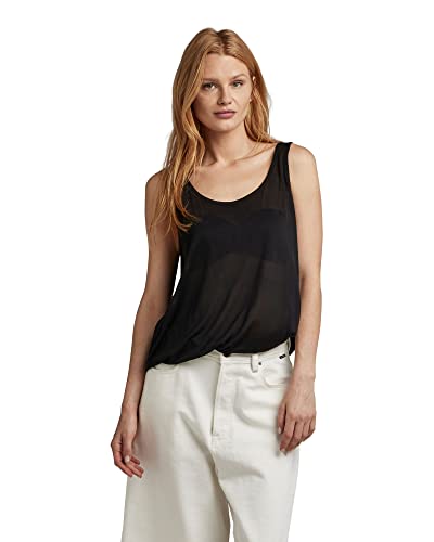 G-STAR RAW Women's Essential Tank top Loose T-Shirt, czarny (dk Black 9908-6484), M, Czarny (Dk Black 9908-6484), M