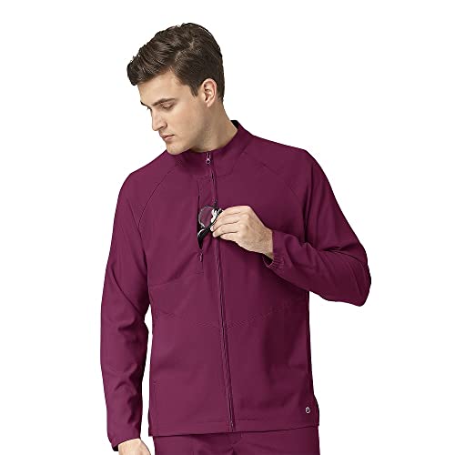 WonderWink Męska kurtka ocieplająca z zamkiem błyskawicznym, wino, XL, winny, XL