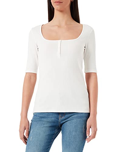 edc by ESPRIT T-shirt damski, 110/Off White, S