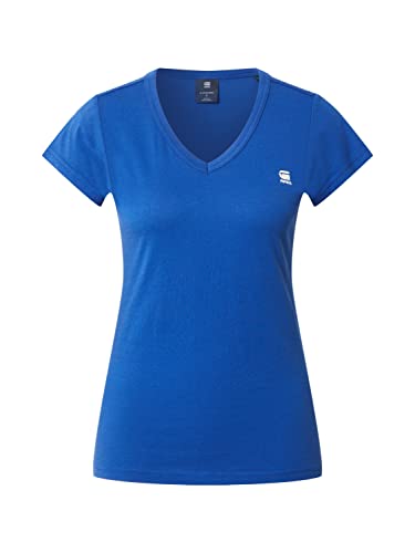 G-STAR RAW Women's Eyben Stripe Slim V-Neck Top T-Shirt, Blue (Hudson Blue 4107-1855), XXS, niebieski (Hudson Blue 4107-1855), XXS