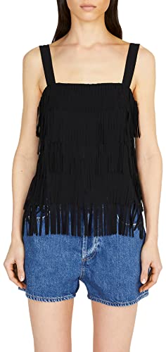 Sisley Damska koszulka Top 5AM2LH00S, czarna 100, S, czarny 100, S