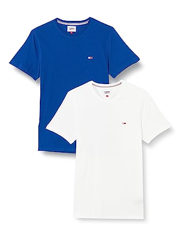 Tommy Jeans Męskie topy z dzianiny S/S, Ultra niebieski/biały, XXL