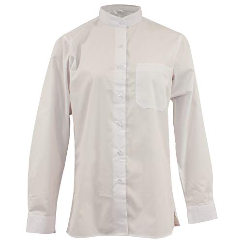 MISEMIYA - UNIFORM koszula kelnerka kobieta kołnierz mandarynkowy z długim rękawem - nr 8271, biały, XS