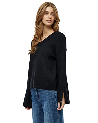 Desires Damski sweter Kastella z dekoltem w serek, Czarny, XL