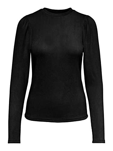 ONLY Women's ONLNANNA L/S Puff TOP JRS koszulka z długim rękawem, czarna, L, czarny, L