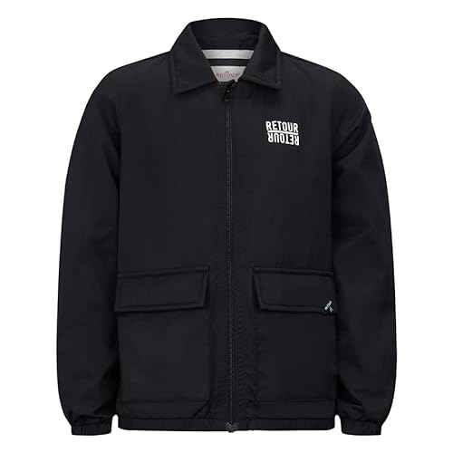 Retour Denim de Luxe Boy's Hugo Jacket, Black, 13/14, czarny