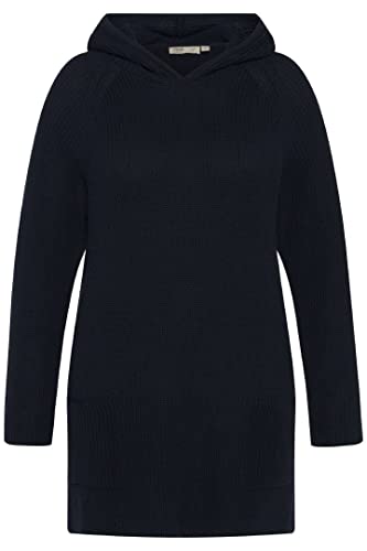 Ulla Popken Damski sweter z kapturem, morski, 58-60