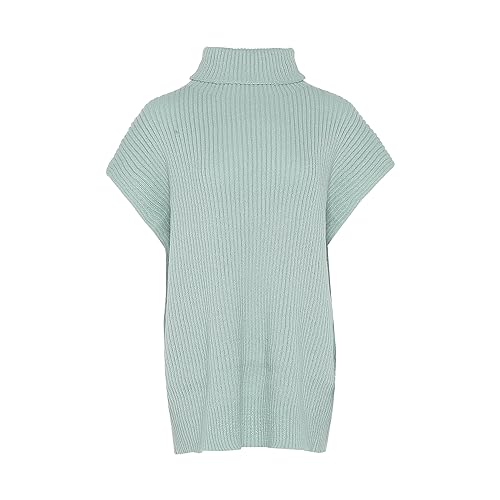 Blonda Damska kamizelka z golfem bez rękawów, z dzianiny, miętowa, rozmiar XL/XXL, mięta, XL