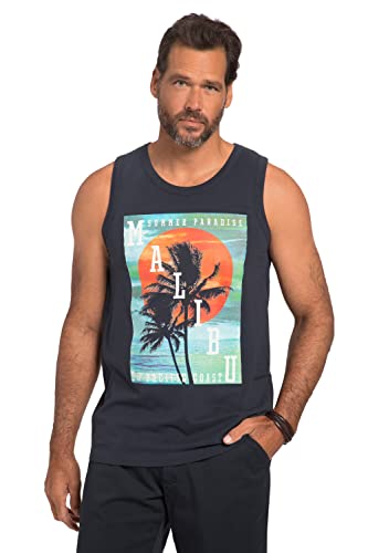 JP 1880, Męski, duże rozmiary, tank top, nadruk na piersi, okrągły dekolt, granatowy, 3XL