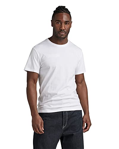 G-STAR RAW Męski t-shirt Velcro, biały (White 336-110), L, biały (White 336-110), L