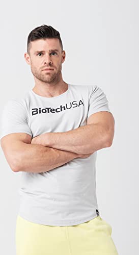 BioTechUSA Męski t-shirt Atos Male Grey XXXL z krótkimi rękawami, szary, szary, 3XL