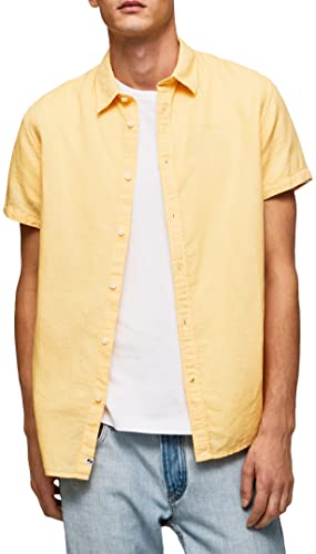 Pepe Jeans Krótka koszula męska Parker, Żółty (błyszczący), XL