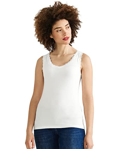 Street One Damski top koronkowy, Off White, 46