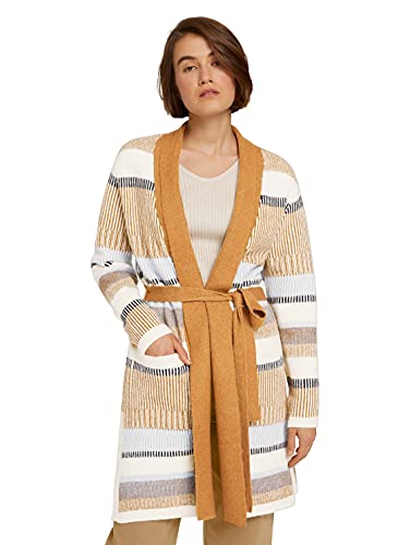 TOM TAILOR Denim Damski Kardigan w paski 1027289, 27891 - Patchwork Stripe Structure, M
