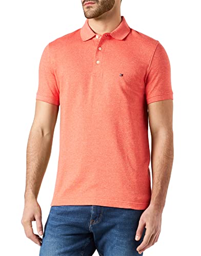 Tommy Hilfiger Męska koszulka polo Slim Slim, Koral hawajski/kość słoniowa, M