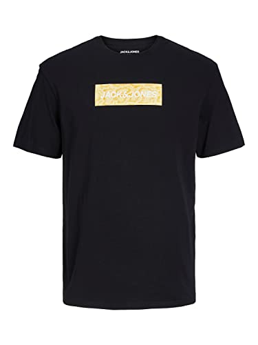 JACK & JONES PLUS Jconavigator Logo Tee Ss Crew Neck Pls T-Shirt męski, czarny, 5XL
