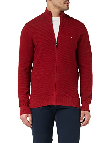 Tommy Hilfiger Męskie kardigany z zamkiem błyskawicznym w kształcie krzyża, Czerwony Regatta, 3XL
