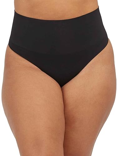 Spanx Damskie stringi Ecocare Everyday Shaping Thong, nieprzezroczyste, czarny, L